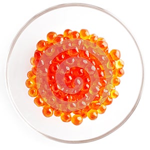 Plate of red caviar