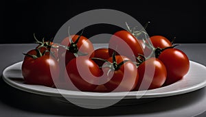 A plate of red tomatoes