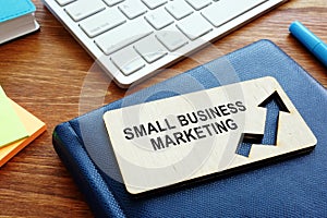 Plate with sign small business marketing photo