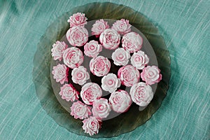 Plate with soap flowers - bouquet creation kit