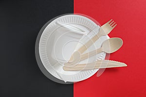 Plate, spoon, fork, knife and glass