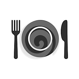 Plate spoon fork vector cutlery vector icon photo