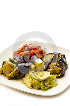 Plate of stewed vegetables