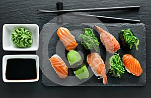 Plate with sushi