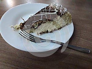 Plate with sweet tiramisu photo