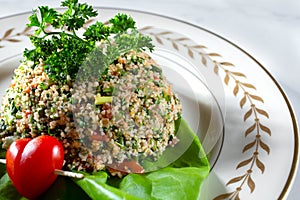plate of tabouli salad