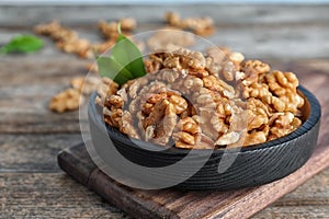 Plate with tasty walnuts