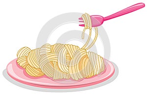 A plate of uncooked pasta with fork