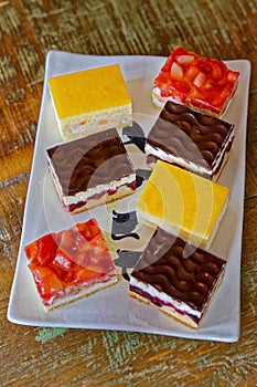 Plate with various slices of cake