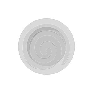 Plate vector illustration dinner isolated white. Empty plate dish utensil ceramic. Circle clean restaurant object top view