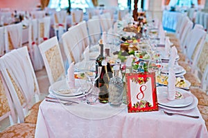 Plate on wedding table