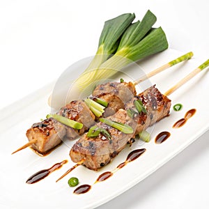 Yakitori isolated on white background photo