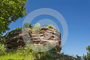 Plateau of the Guttenberg castle ruins near Oberotterbach. Palatinate in Rhineland-Palatinate in Germany