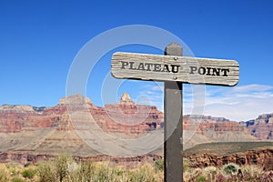 Plateau Point sign