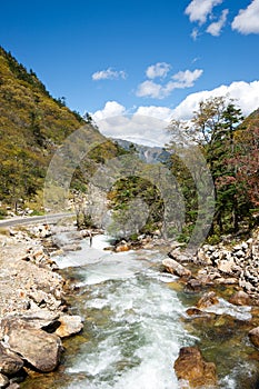 Plateau river in autumn