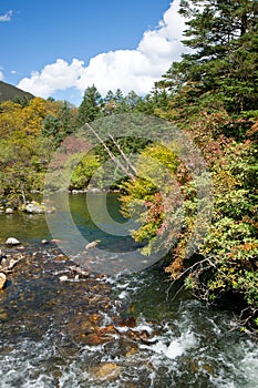 Plateau river in autumn