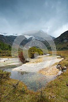 Plateau river landscape in autumn