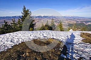 Plateau on the top of Poludnica hill in Low Tatras mountains