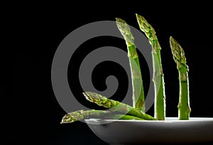 Plated asparagus