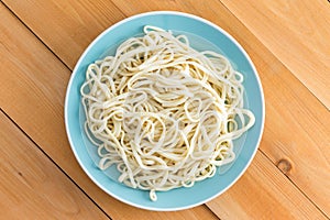 Plated of freshly boiled plain spaghetti