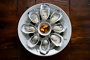 Plated oyster, a gourmet treat ready for indulgence