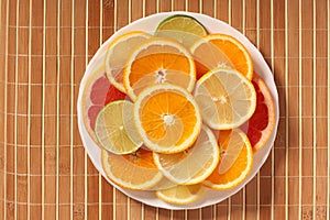 Plateful of citrus slices