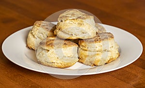 Plateful of Freshly Baked Buttermilk Biscuits