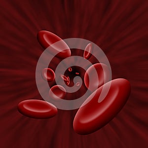 Platelet cells flowing through bloodstream photo