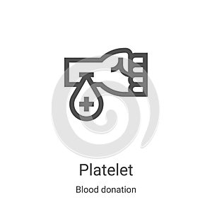 platelet icon vector from blood donation collection. Thin line platelet outline icon vector illustration. Linear symbol for use on