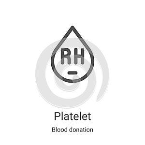 platelet icon vector from blood donation collection. Thin line platelet outline icon vector illustration. Linear symbol for use on