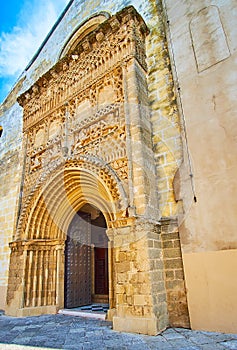 The Plateresque style gate of Our Lady of O church, Sanlucar, Spain