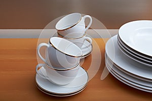 Plates, cups and saucers