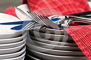 Plates, cutlery, & napkins - up close