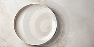 Plates mockup with copy space Modern minimal table place setting neutral beige color 1