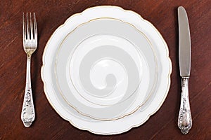Plates with silverware