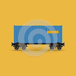 Platform with Blue Container Isolated