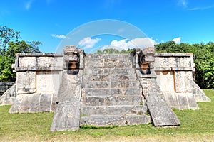 Platform of Eagles and Jaguars at Chichen Itza in the Yucatan Peninsula of Mexico