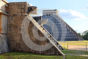The Platform of the Eagles and the Jaguars and Pyramid of Chichen Itza