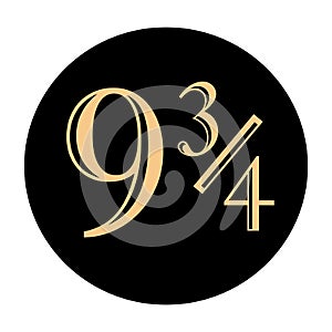 Platform 9 3 4 icon, emblem vector.