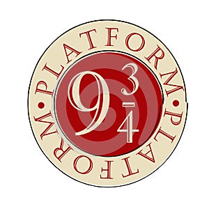 Platform 9 3 4 icon, emblem vector.