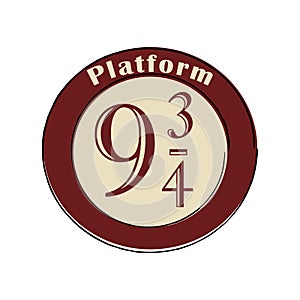 Platform 9 3 4 icon, emblem vector