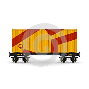 Platform with Orange Container Isolated on White