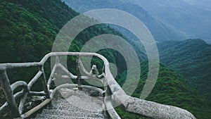 Platform overlooking valley on Wugong Mountain in Jiangxi, China