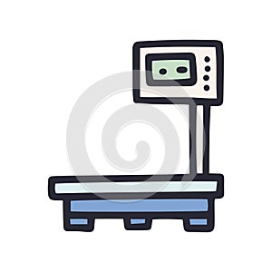 platform scale color vector doodle simple icon