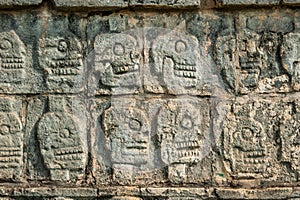 Platform of sculls, Chichen Itza, Yucatan, Mexico photo