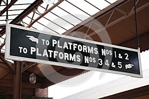 Platform signs, Moor Street Railway station.