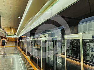 Platform sliding doors are a system used at subway stations that isolates passengers from railway tracks for the safety of passeng