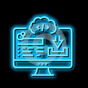 platform software neon glow icon illustration