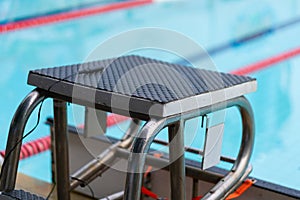platform for start and lane of swimming pool
