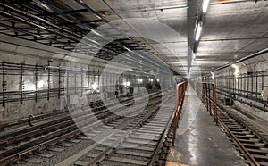 Platform for train driver in the new subway tunnel